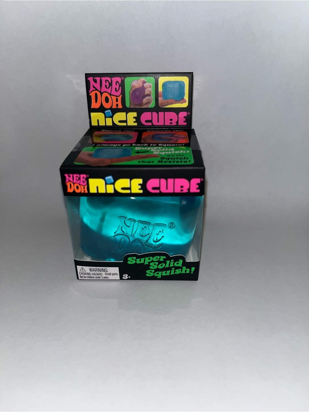 Nee Doh Nice Ice Cube-Super Solid Squish! (blue) -Brand New/ Factory Sealed!